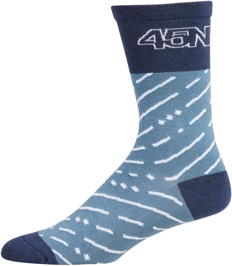 45NRTH Snow Band Lightweight Wool Sock - Light Blue/Blue