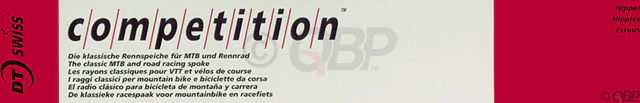 DT Swiss Competition Spoke: 2.0/1.8/2.0mm 264mm J-bend Silver Box of 100