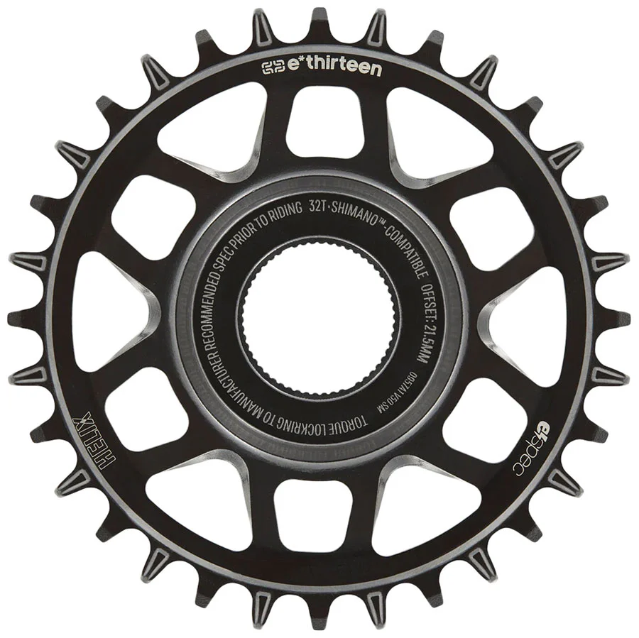e*thirteen Helix Core e*spec Chainring 32T Shimano Direct Mount 55mm Chainline 21.5mm Offset Shimano/Sram 11/12s Compatible BLK
