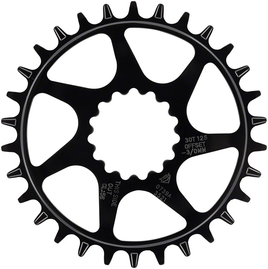 e*thirteen Helix Guidering - 30t 10/11/12-Speed 52/55mm Flip Flop CL 3/5mm Offset e*thirteen DM BLK