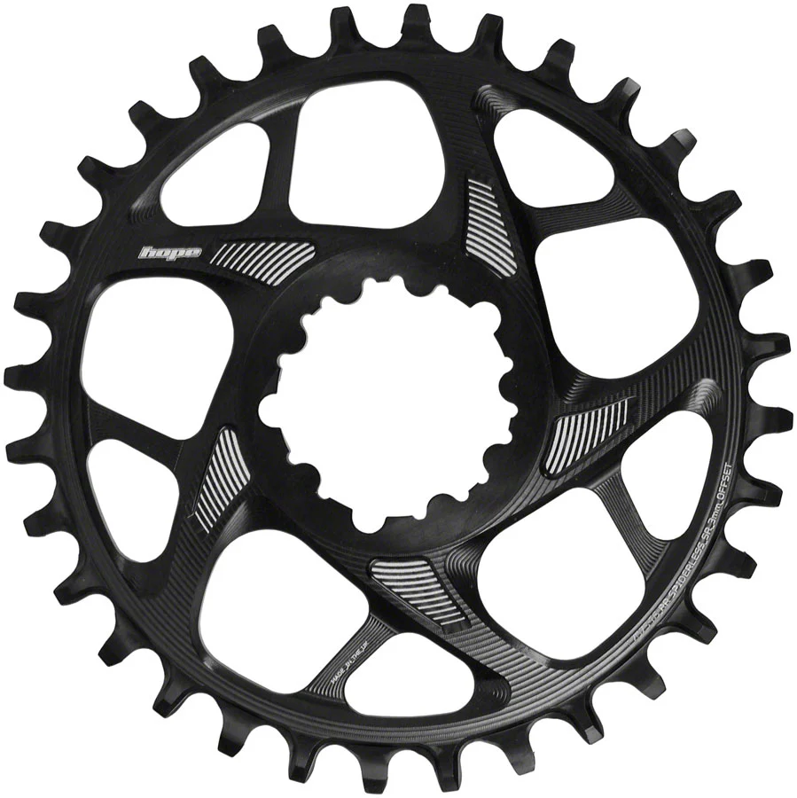 Hope Spiderless Retainer Chainring - SRAM Direct Mount 3mm Offset R22 BLK - Image 5