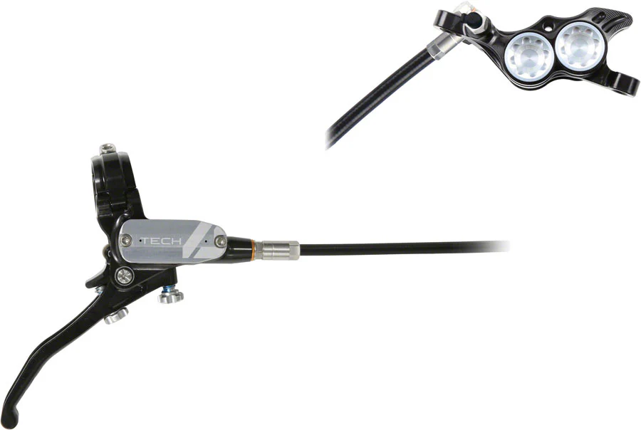 Hope Tech 4 E4 Disc Brake and Lever Set - Rear Hydraulic Post Mount Silver