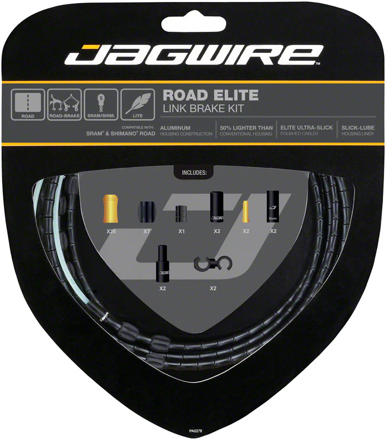 Jagwire Road Elite Link Brake Cable Kit - SRAM/Shimano Ultra-Slick Uncoated Cables - Image 2