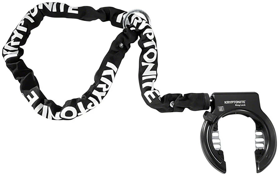 Kryptonite Ring Lock w/5.5 Plug in Frame Lock Key 1200mm 5.5mm Black