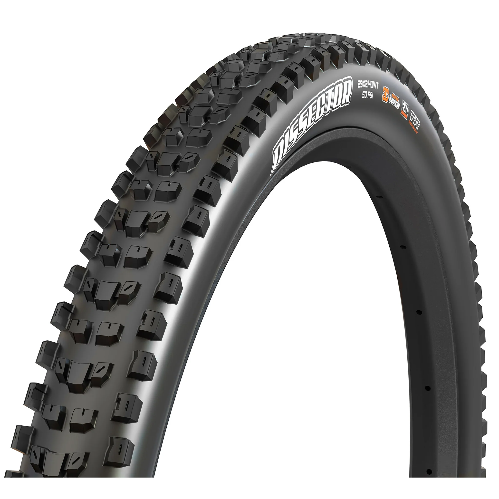 Maxxis Dissector Mountain Tire 27.5''x2.40 Folding Tubeless Ready Dual EXO Wide Trail 60TPI Black