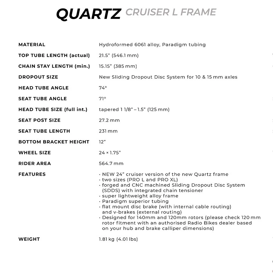 Radio Raceline Quartz Cruiser L - 21.5'' - Image 2