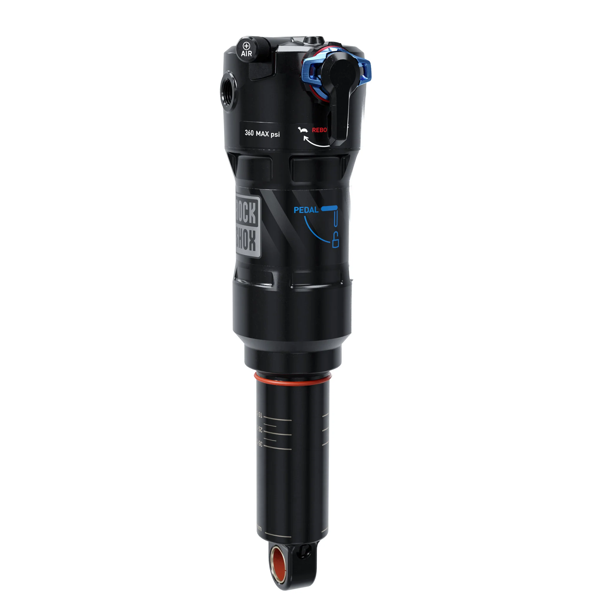 RockShox Deluxe Ultimate RCT Rear shock 205x57.5 Shaft Eyelet: Trunnion Body Eyelet: Standard Linear 0 Neg/1 Pos Token Linear Reb/Low Comp 380lb Lockout Force