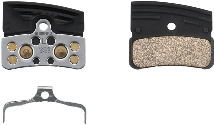 Shimano P04C-MF Disc Brake Pads Springs - Metal Compound Finned Aluminum Stainless Steel Back Plate One Pair