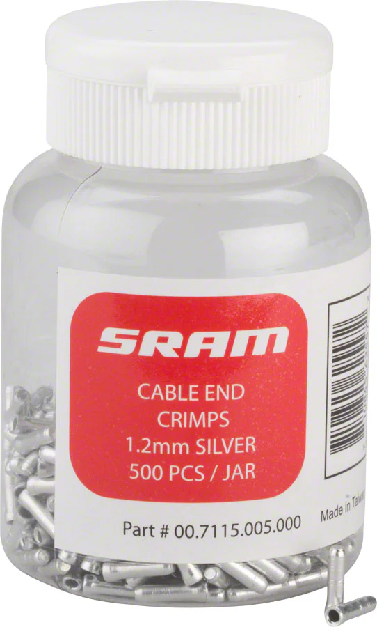 SRAM Cable End Crimps - 500-Count Jar