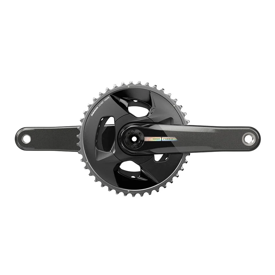 SRAM Force D2 2x Wide Crankset Speed: 12 Spindle: 28.99mm BCD: 94 43/30 DUB 165mm Black Road Disc
