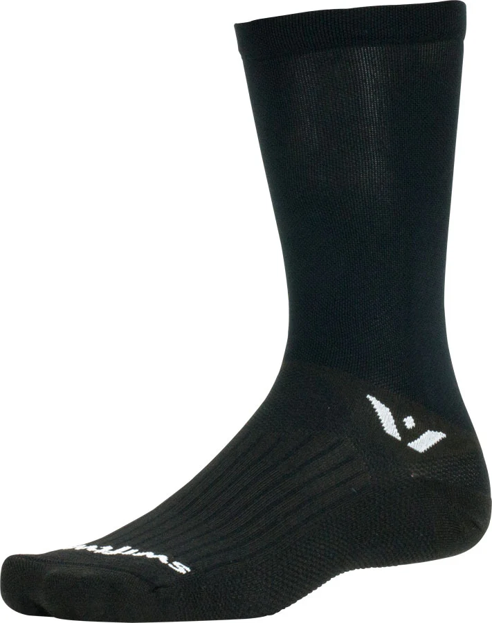 Swiftwick Aspire Crew Socks - 7" Black Large