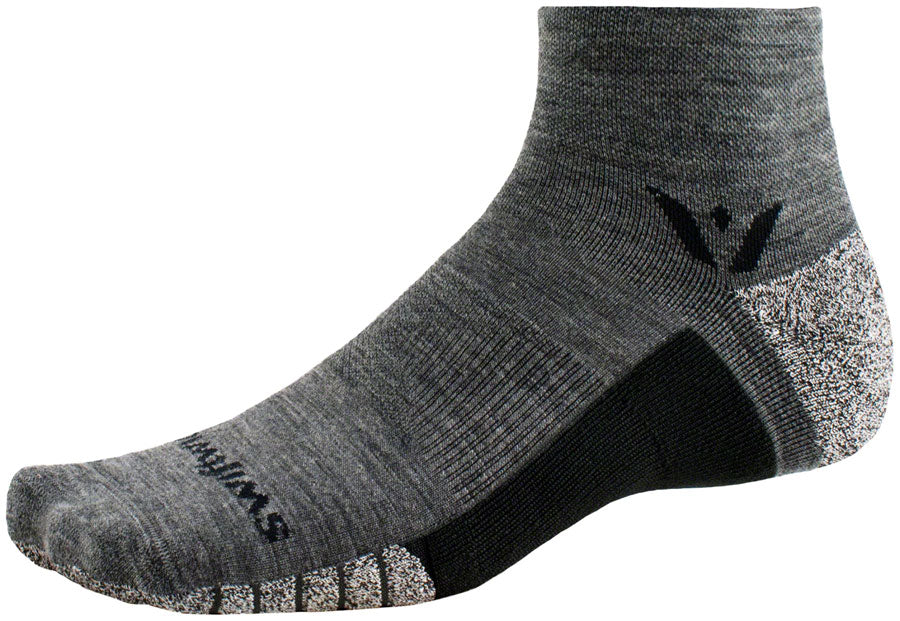 Swiftwick Flite XT Trail Quarter Crew Socks - 2" Heather Medium