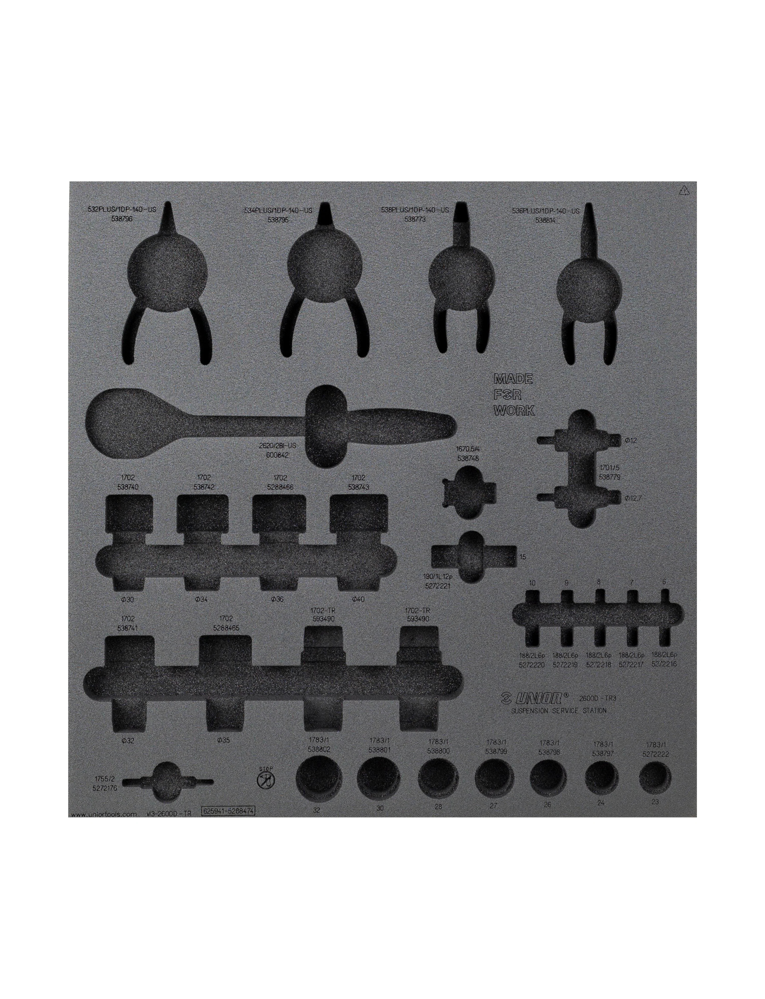Unior Drawer Foam Insert Suspension 3 Tool